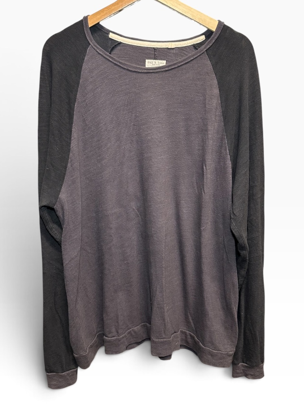 Rag & Bone  Mens XXL Gray Raglan Long Sleeve